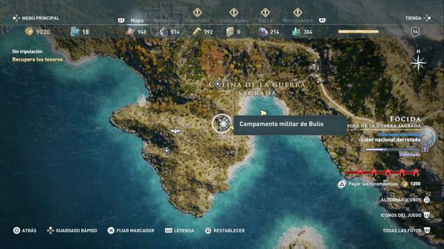 Assassin's Creed Odyssey: Colina de la guerra sagrada - Campamento militar de Bulis