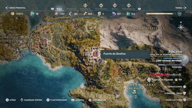 Assassin's Creed Odyssey: Colina de la guerra sagrada - Fuerte de Desfina