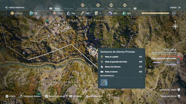 Assassin's Creed Odyssey: Monte Parnaso - Santuario de Atenea Pronaia
