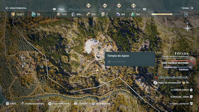 Assassin's Creed Odyssey: Monte Parnaso - Templo de Apolo