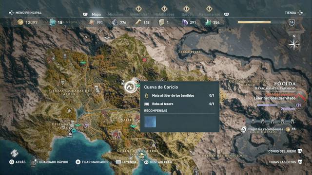 Assassin's Creed Odyssey: Monte Parnaso - Cueva de Coricio