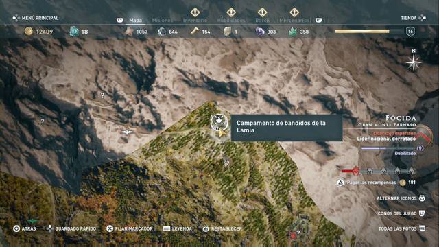 Assassin's Creed Odyssey: Monte Parnaso - Campamento de bandidos de la Lamia