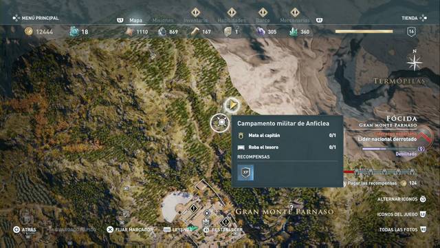 Assassin's Creed Odyssey: Monte Parnaso - Campamento militar de Anficlea