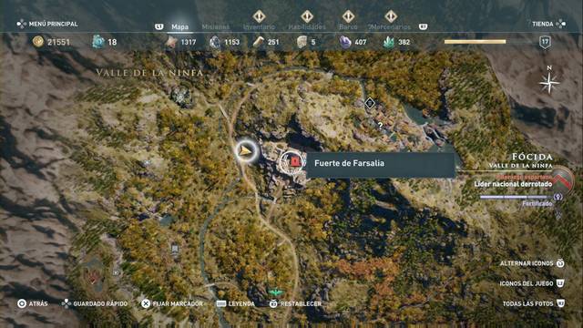 Assassin's Creed Odyssey: Valle de la ninfa - Fuerte de Farsalia