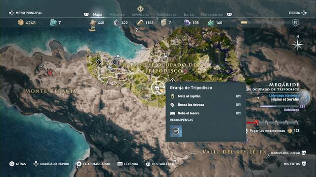 Assassin's Creed Odyssey : Bosque ocupado de Tripodisco - Granja de Tripodisco