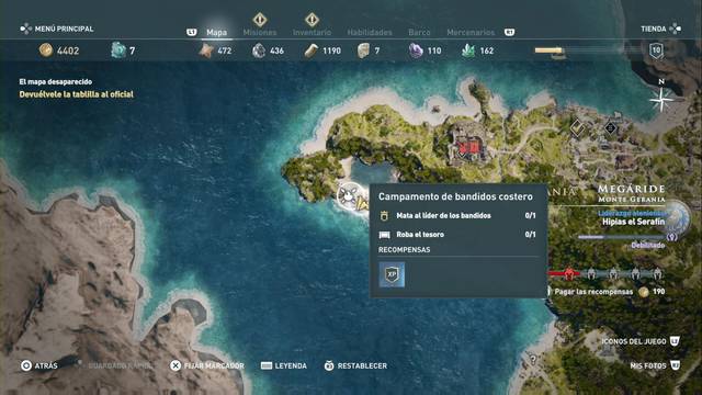 Assassin's Creed Odyssey: Monte de Gerania - Campaento de bandidos costero