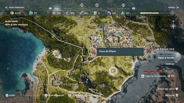 Assassin's Creed Odyssey: Valle del rey Llex - Zeus de feso