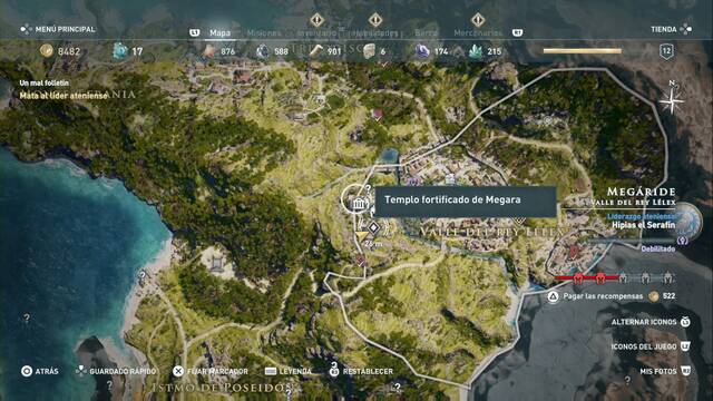 Assassin's Creed Odyssey: Valle del rey Llex - Templo fortificado de Megara