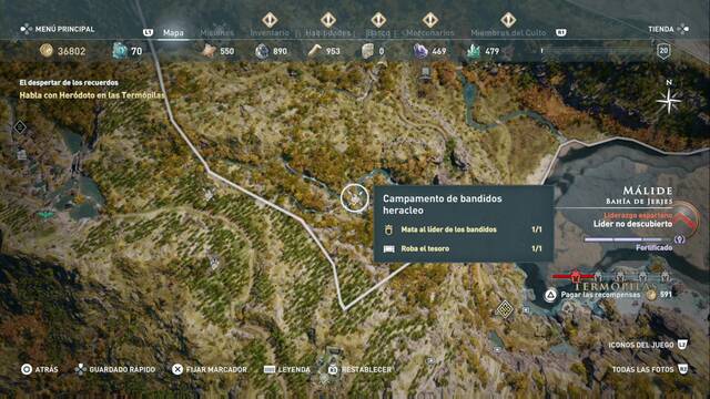 Assassin's Creed Odyssey: Bahía de Jerjes - Campamento de bandidos heracleo