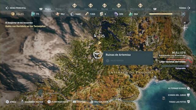 Assassin's Creed Odyssey: Ensenada de Pandora - Ruinas de Artemisa