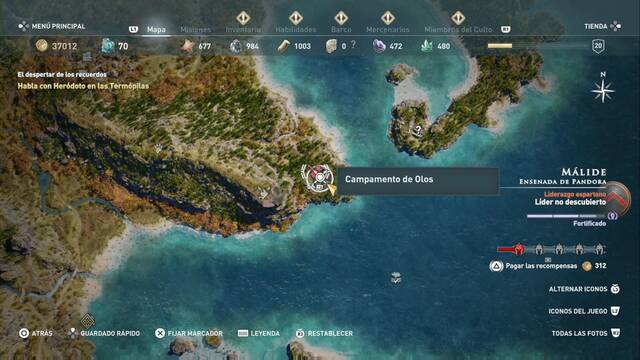 Assassin's Creed Odyssey: Ensenada de Pandora - Campamento de Olos