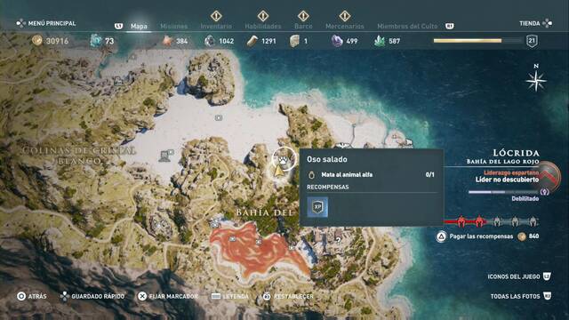 Assassin's Creed Odyssey - Bahía del lago rojo - Oso salado