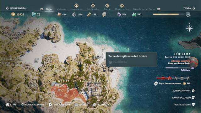 Assassin's Creed Odyssey - Bahía del lago rojo - Torre de vigilancia de L¢crida