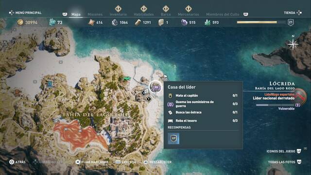 Assassin's Creed Odyssey - Bahía del lago rojo - Casa del l¡der