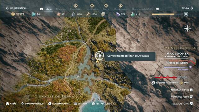 Assassin's Creed Odyssey - Cinaga de Terma - Campamento militar de Aristeas