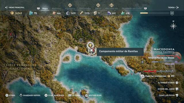 Assassin's Creed Odyssey - Triple pennsula calcdica - Campamento militar de Ramfias