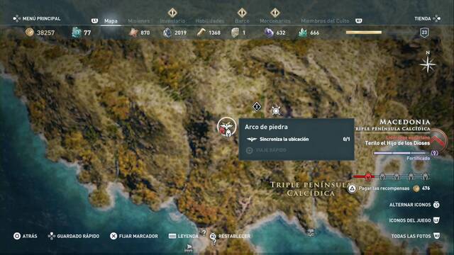 Assassin's Creed Odyssey - Triple pennsula calcdica - Arco de piedra