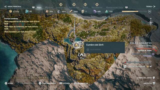 Assassin's Creed Odyssey - Montedirfi - Cumbre del Dirfi
