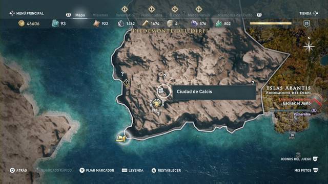 Assassin's Creed Odyssey - Piedemonte del Dirfi - Ciudad de Calcis