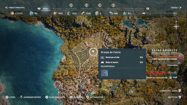 Assassin's Creed Odyssey - Piedemonte del Dirfi - Granja de Calcis