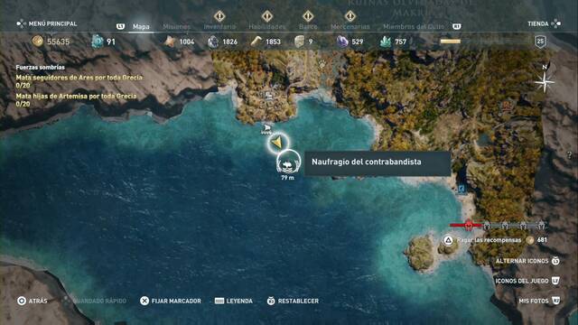 Assassin's Creed Odyssey - Ruinas olvidadas de Makri - Naufragio del contrabandista (skin La Quimera)