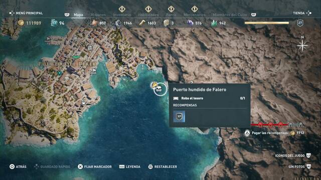 Assassin's Creed Odyssey - Baha arenosa de Falero - Puerto hundido de Falero (skin Atenienses para la tripulacin)