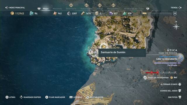 Assassin's Creed Odyssey - Cabo de Sunin - Santuario de Sunin