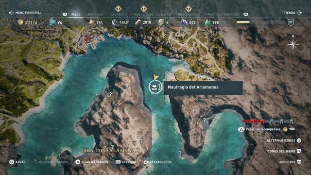 Assassin's Creed Odyssey - Isla de Salamina - Naufragio del Ariamenes (skin Espartanos para la tripulacin)