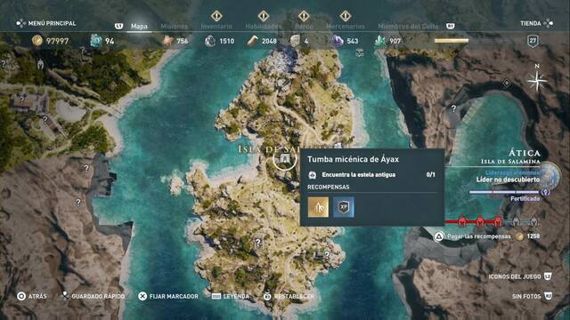 Assassin's Creed Odyssey - Isla de Salamina - Tumba micnica de yax