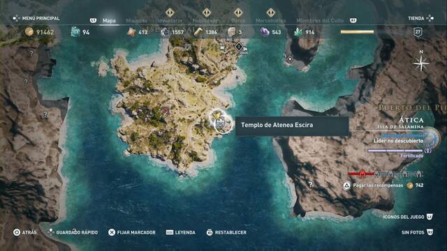 Assassin's Creed Odyssey - Isla de Salamina - Templo de Atenea Escira