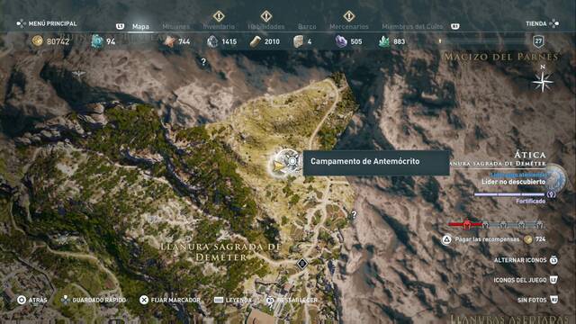 Assassin's Creed Odyssey - Llanura sagrada de Demter - Campamento de Antemcrito