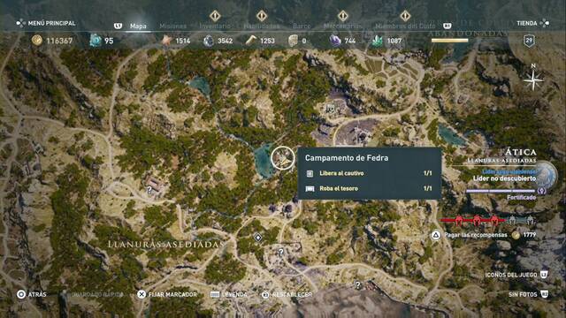 Assassin's Creed Odyssey - Llanuras asediadas - Campamento de Fedra