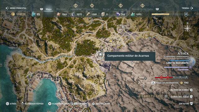 Assassin's Creed Odyssey - Llanuras asediadas - Campamento militar de Acarnas