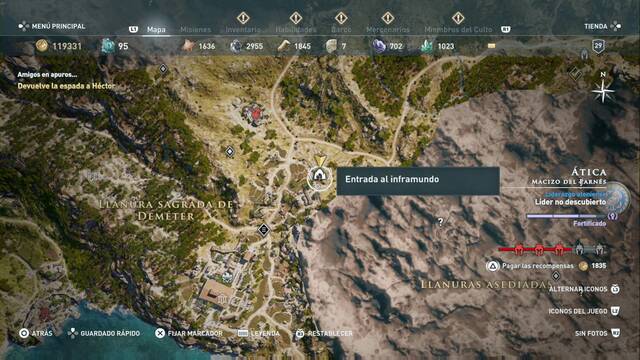 Assassin's Creed Odyssey - Macizo del Parns - Entrada al Inframundo