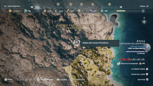 Assassin's Creed Odyssey - Macizo explotado del Pentlico - Aldea del monte Pentlico