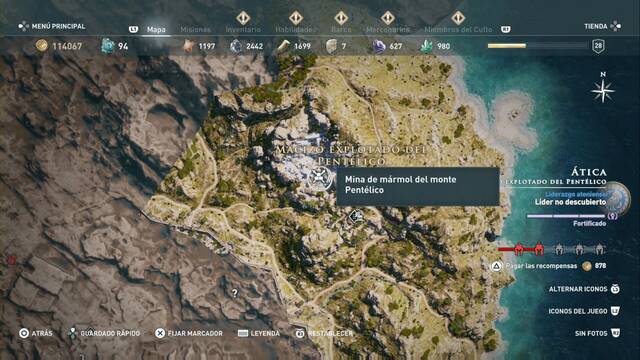 Assassin's Creed Odyssey - Macizo explotado del Pentlico - Mina de mrmol del monte Pentlico