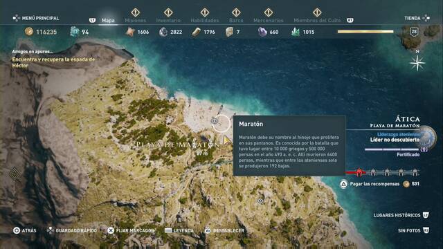 Assassin's Creed Odyssey - Playa de Maratn - Maratn