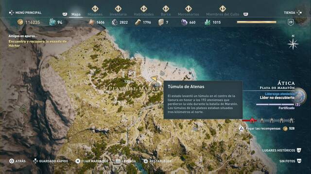 Assassin's Creed Odyssey - Playa de Maratn - Tmulo de Atenas