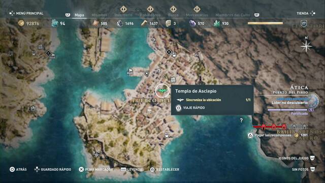 Assassin's Creed Odyssey - Puerto de Pireo - Templo de Asclepio