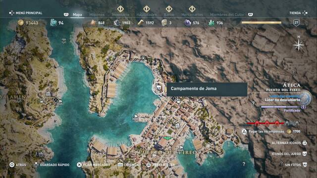 Assassin's Creed Odyssey - Puerto de Pireo - Campamento de Joma