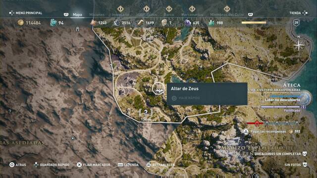 Assassin's Creed Odyssey - Tierras de cultivo abandonadas - Altar de Zeus