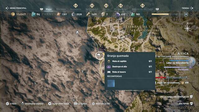 Assassin's Creed Odyssey - Tierras de cultivo abandonadas - Granja quemada