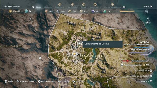 Assassin's Creed Odyssey - Tierras de cultivo abandonadas - Campamento de Decelia