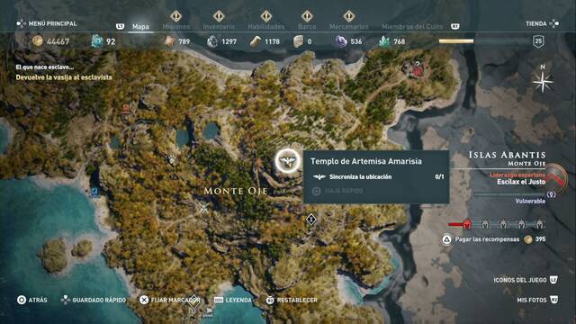 Assassin's Creed Odyssey - Monte Oje - Templo de Artemisia Amarisia