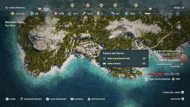 Assassin's Creed Odyssey - Santuario del devoto - Tesoro del Hereo