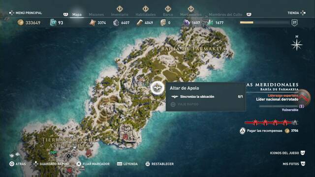 Assassin's Creed Odyssey - Bahía de Farmakeia - Altar de Apolo