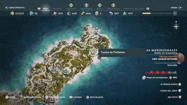 Assassin's Creed Odyssey - Bahía de Farmakeia - Tumbas de Polibotes