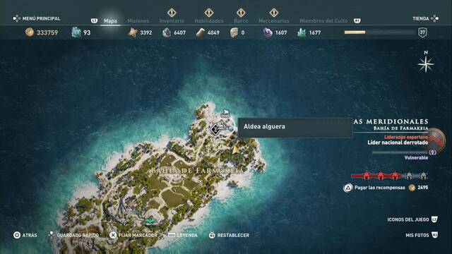 Assassin's Creed Odyssey - Bahía de Farmakeia - Aldea alguera