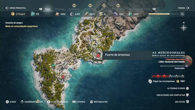 Assassin's Creed Odyssey - Tierras altas de Asclepíades - Fuerte de Artemisa
