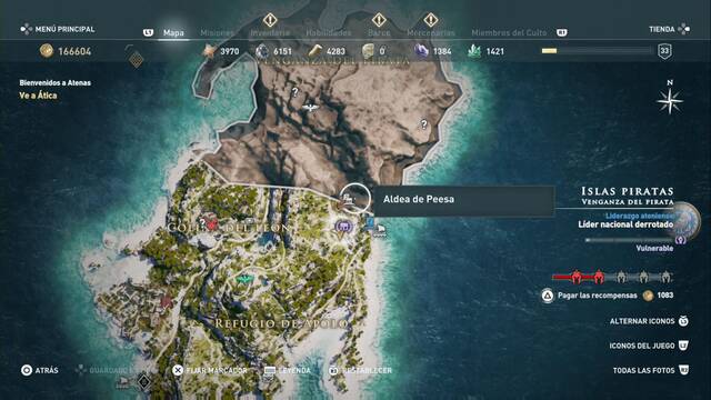 Assassin's Creed Odyssey - Colina del león - Aldea de Peesa